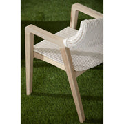 Essentials For Living Lucia Outdoor Arm Chair ~ Pure White Synthetic Wicker, Performance White Speckle, Gray Teak
