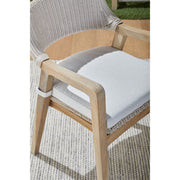 Essentials For Living Lucia Outdoor Arm Chair ~ Pure White Synthetic Wicker, Performance White Speckle, Gray Teak