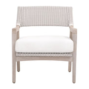 Essentials For Living Lucia Outdoor Club Chair ~ Pure White Synthetic Wicker, Performance White Speckle, Gray Teak