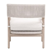 Essentials For Living Lucia Outdoor Club Chair ~ Pure White Synthetic Wicker, Performance White Speckle, Gray Teak