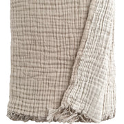 Anaya Home Crinkled Turkish Cotton Oversized Cuddle Blanket ~ Natural Beige