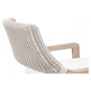 Essentials For Living Lucia Outdoor Club Chair ~ Pure White Synthetic Wicker, Performance White Speckle, Gray Teak