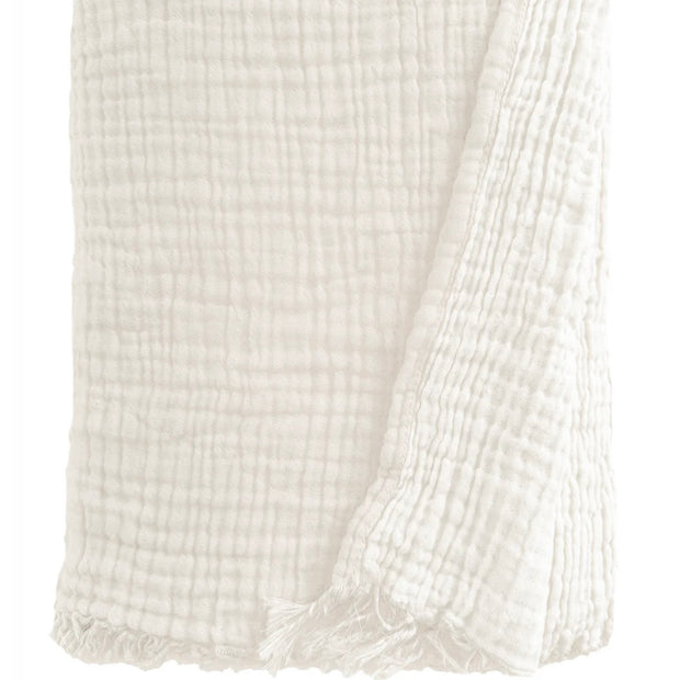 Anaya Home Crinkled Turkish Cotton Oversized Cuddle Blanket ~ Ivory