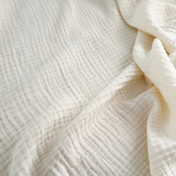Anaya Home Crinkled Turkish Cotton Oversized Cuddle Blanket ~ Ivory