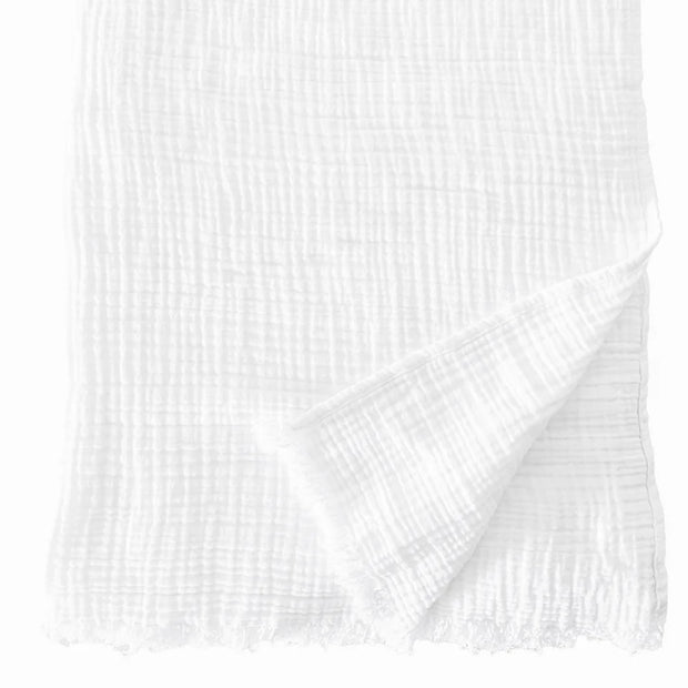 Anaya Home Crinkled Turkish Cotton Oversized Cuddle Blanket ~ White