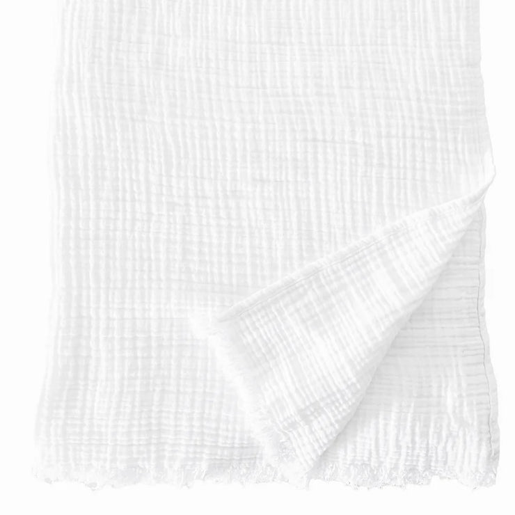 Anaya Home Crinkled Turkish Cotton Oversized Cuddle Blanket ~ White