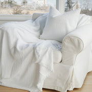 Anaya Home Crinkled Turkish Cotton Oversized Cuddle Blanket ~ White