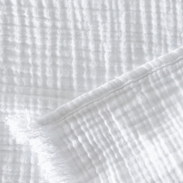 Anaya Home Crinkled Turkish Cotton Cuddle Throw Blanket ~ White