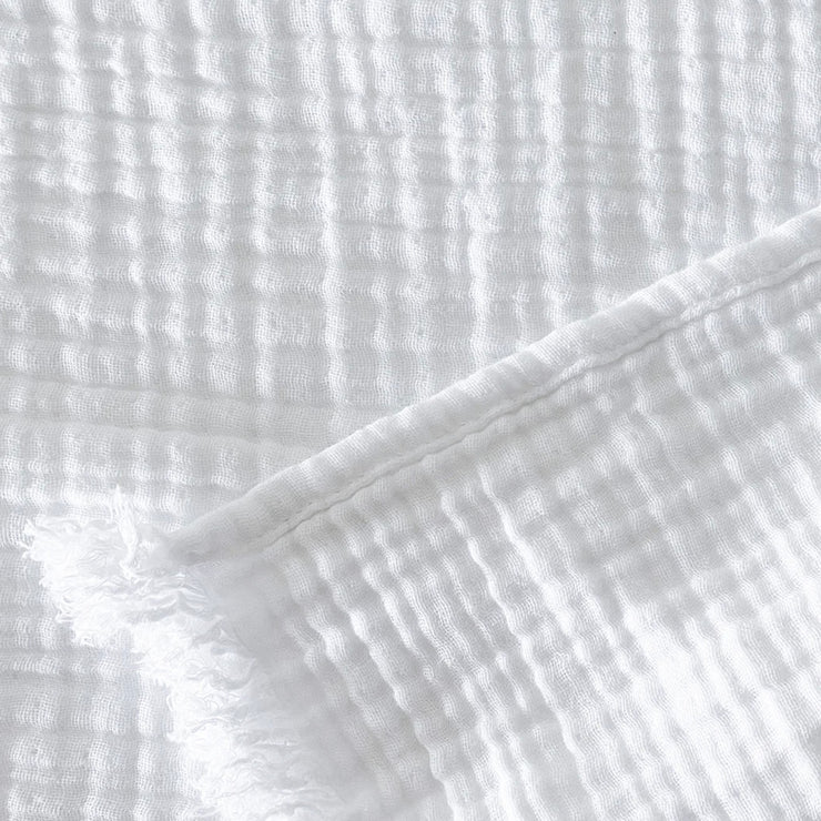Anaya Home Crinkled Turkish Cotton Cuddle Throw Blanket ~ White