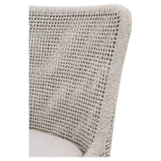Essentials For Living Mesh Outdoor Counter Stool ~ Taupe & White Flat Rope, Gray Teak, Performance Pumice