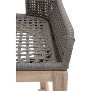 Essentials For Living Tapestry Outdoor Barstool ~ Dove Flat Rope, White Speckle Stripe, Performance White Speckle, Gray Teak