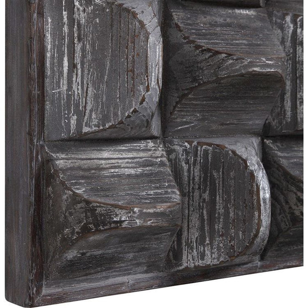 Uttermost Pickford Aged Gray Wash Dimensional Wood Wall Panel