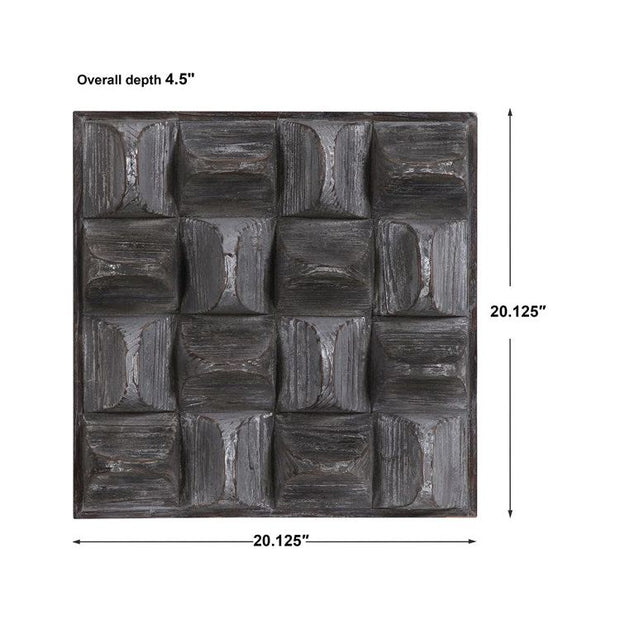 Uttermost Pickford Aged Gray Wash Dimensional Wood Wall Panel