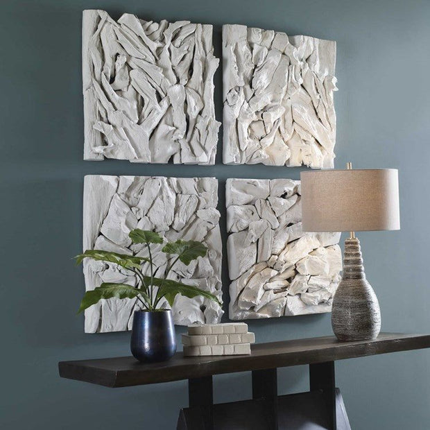 Uttermost Rio Whitewashed Teak Branches Wood Wall Panel