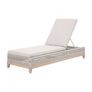 Essentials For Living Tapestry Outdoor Chaise Lounge ~ Taupe & White Flat Rope, Taupe Stripe, Performance Pumice, Gray Teak
