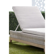 Essentials For Living Tapestry Outdoor Chaise Lounge ~ Taupe & White Flat Rope, Taupe Stripe, Performance Pumice, Gray Teak