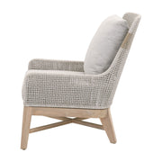 Essentials For Living Tapestry Outdoor Club Chair ~ Taupe & White Flat Rope, Taupe Stripe, Performance Pumice, Gray Teak