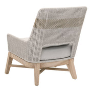Essentials For Living Tapestry Outdoor Club Chair ~ Taupe & White Flat Rope, Taupe Stripe, Performance Pumice, Gray Teak