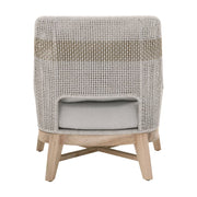 Essentials For Living Tapestry Outdoor Club Chair ~ Taupe & White Flat Rope, Taupe Stripe, Performance Pumice, Gray Teak