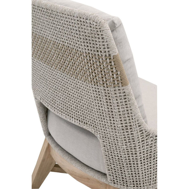 Essentials For Living Tapestry Outdoor Club Chair ~ Taupe & White Flat Rope, Taupe Stripe, Performance Pumice, Gray Teak
