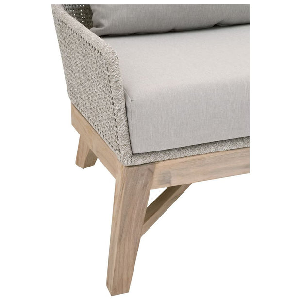 Essentials For Living Tapestry Outdoor Club Chair ~ Taupe & White Flat Rope, Taupe Stripe, Performance Pumice, Gray Teak