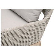 Essentials For Living Tapestry Outdoor Club Chair ~ Taupe & White Flat Rope, Taupe Stripe, Performance Pumice, Gray Teak