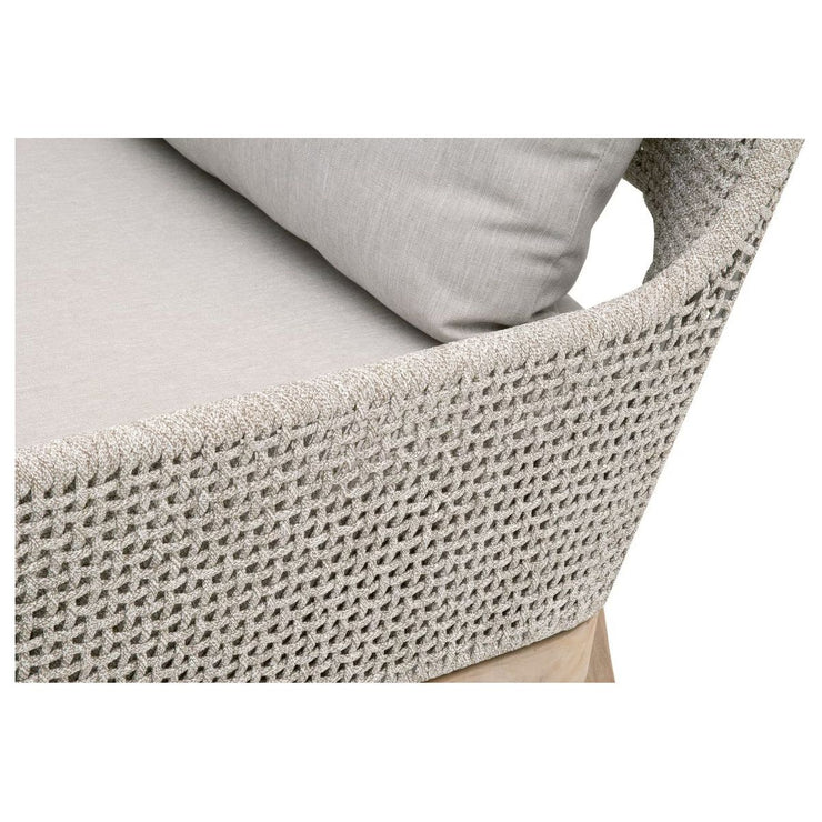 Essentials For Living Tapestry Outdoor Club Chair ~ Taupe & White Flat Rope, Taupe Stripe, Performance Pumice, Gray Teak