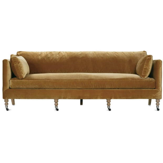Rowe Furniture Madeline Antiqued Amber Velvet 90” Sofa ~ Express Collection