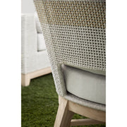 Essentials For Living Tapestry Outdoor Club Chair ~ Taupe & White Flat Rope, Taupe Stripe, Performance Pumice, Gray Teak