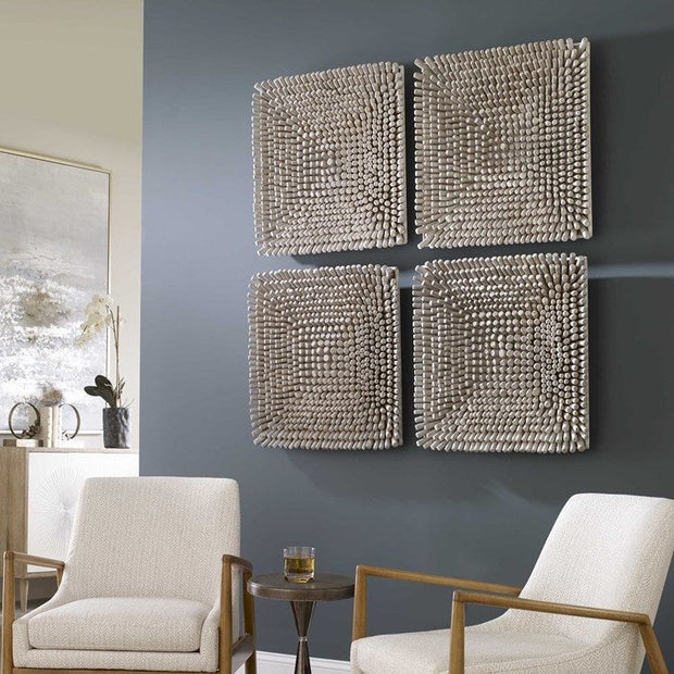 Uttermost Portside Gray Glazed Beech Wood Wall Panel