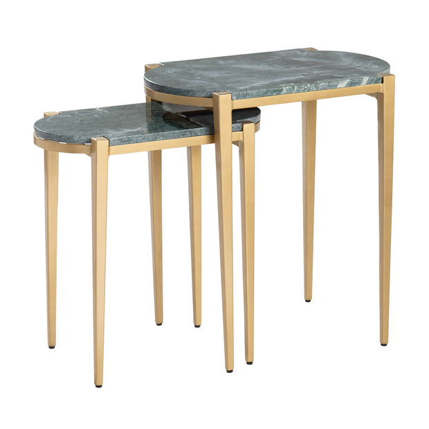 Crestview Collection Beckham Marble Set of 2 Nesting Accent Tables