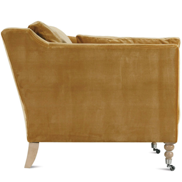 Rowe Furniture Madeline Antiqued Amber Velvet 90” Sofa ~ Express Collection
