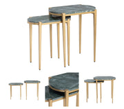 Crestview Collection Beckham Marble Set of 2 Nesting Accent Tables