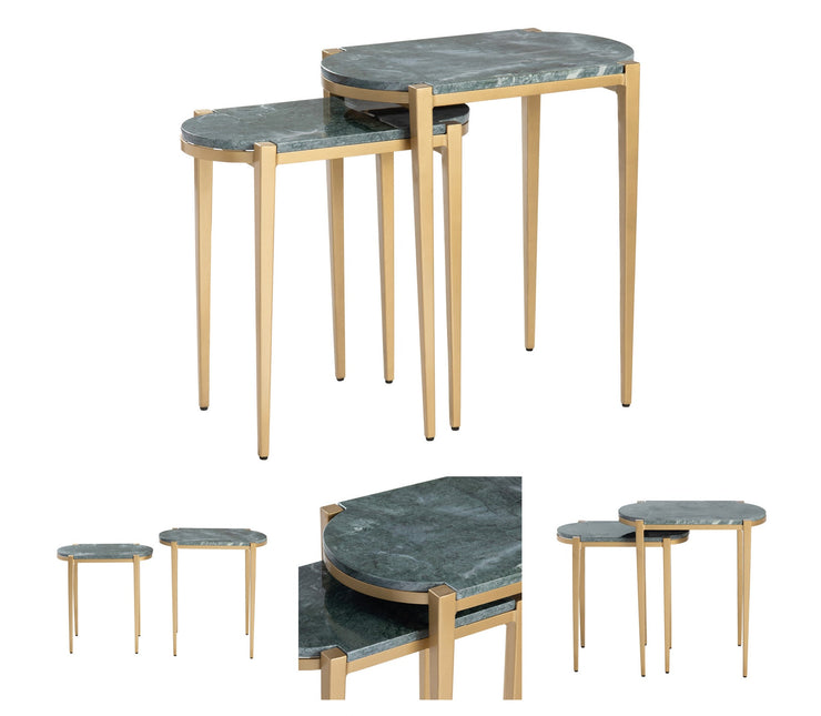 Crestview Collection Beckham Marble Set of 2 Nesting Accent Tables