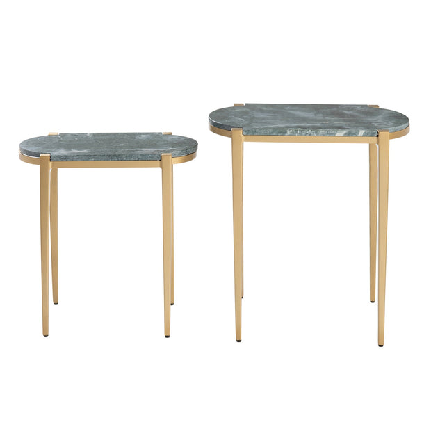 Crestview Collection Beckham Marble Set of 2 Nesting Accent Tables