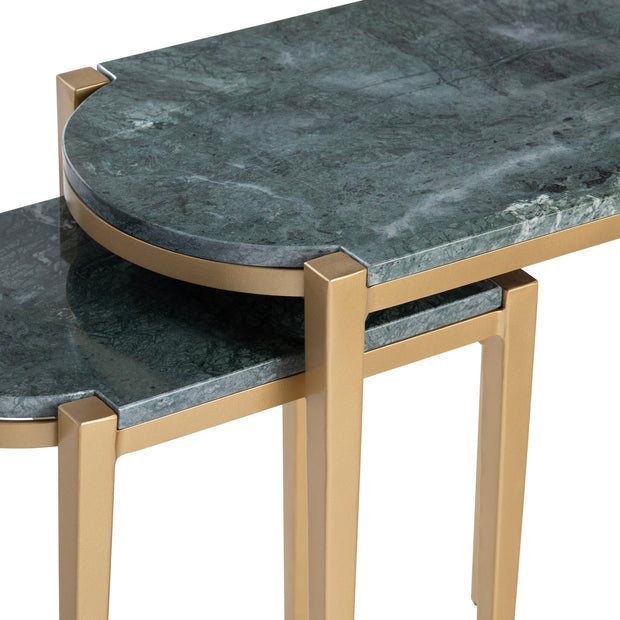 Crestview Collection Beckham Marble Set of 2 Nesting Accent Tables
