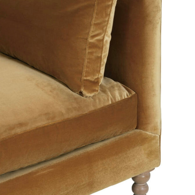 Rowe Furniture Madeline Antiqued Amber Velvet 90” Sofa ~ Express Collection