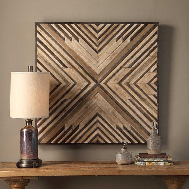 Uttermost Floyd Rustic Modern Dimensional Fir Wood Wall Panel