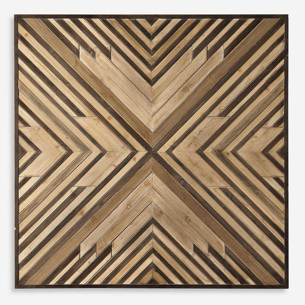 Uttermost Floyd Rustic Modern Dimensional Fir Wood Wall Panel