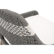 Essentials For Living Tapestry Outdoor Counter Stool ~ Dove Flat Rope, White Speckle Stripe, Performance White Speckle, Gray Teak