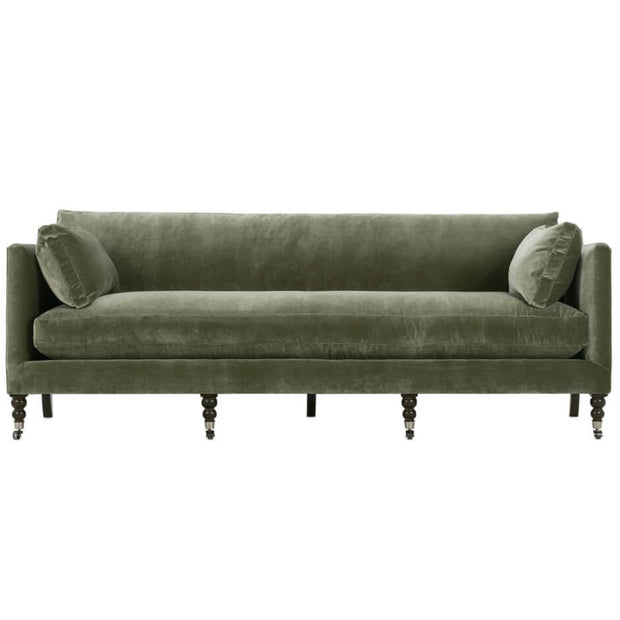 Rowe Furniture Madeline Antiqued Moss Velvet 90” Sofa ~ Express Collection