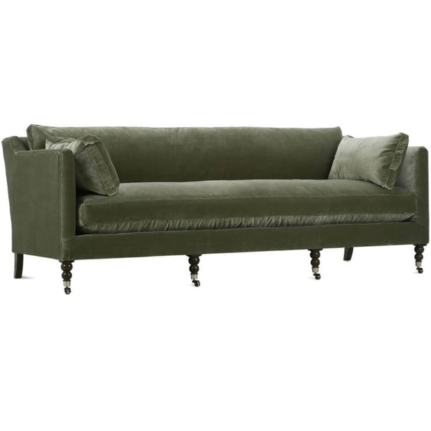 Rowe Furniture Madeline Antiqued Moss Velvet 90” Sofa ~ Express Collection