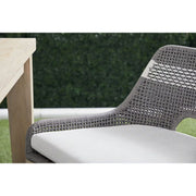 Essentials For Living Tapestry Outdoor Counter Stool ~ Dove Flat Rope, White Speckle Stripe, Performance White Speckle, Gray Teak
