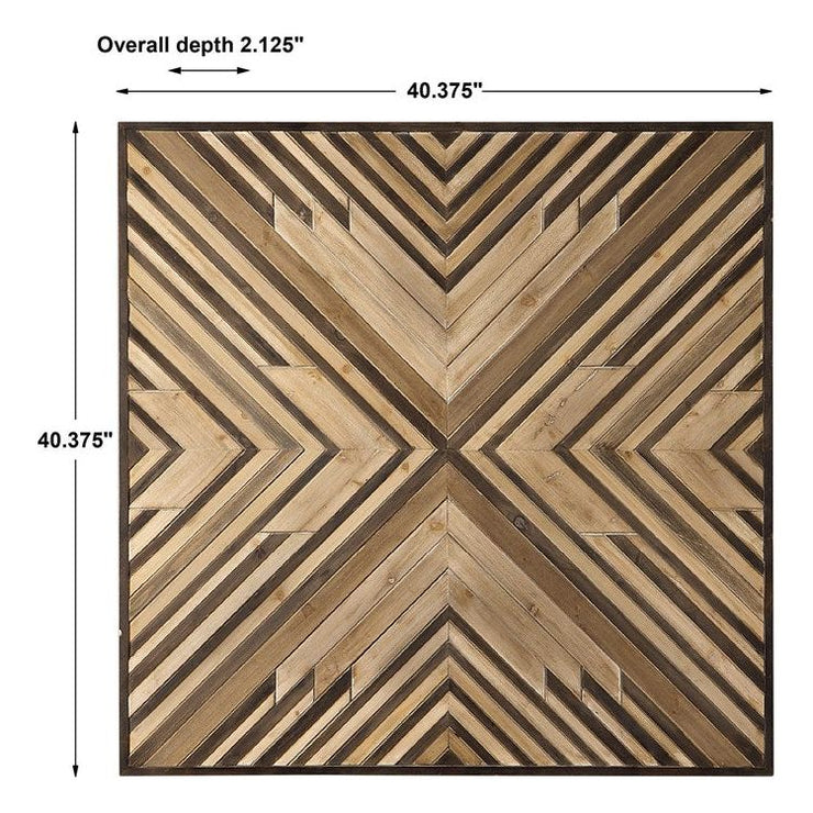 Uttermost Floyd Rustic Modern Dimensional Fir Wood Wall Panel