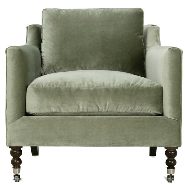 Rowe Furniture Madeline Antiqued Moss Velvet Accent Chair ~ Express Collection