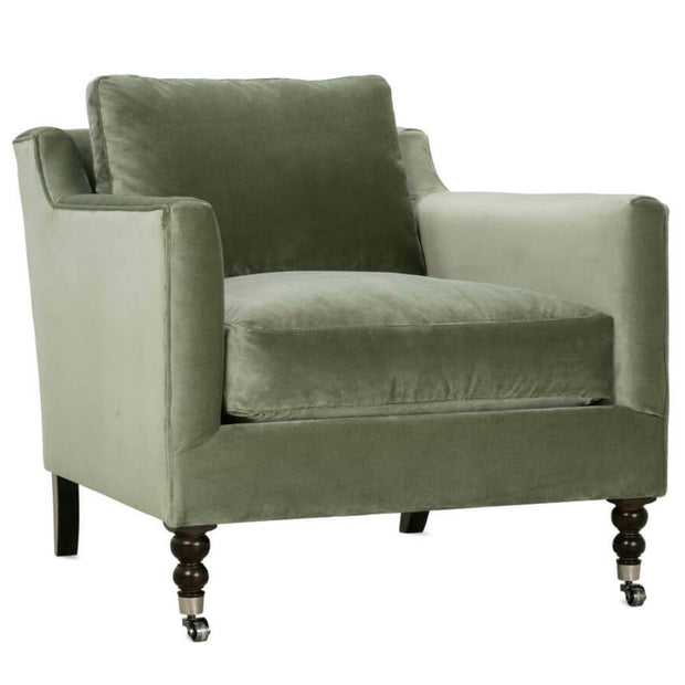 Rowe Furniture Madeline Antiqued Moss Velvet Accent Chair ~ Express Collection