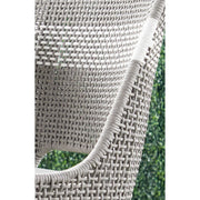 Essentials For Living Tapestry Outdoor Dining Chair ~ Dove Flat Rope, White Speckle Stripe, Performance White Speckle, Gray Teak