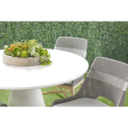 Essentials For Living Tapestry Outdoor Dining Chair ~ Dove Flat Rope, White Speckle Stripe, Performance White Speckle, Gray Teak