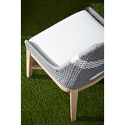 Essentials For Living Tapestry Outdoor Dining Chair ~ Dove Flat Rope, White Speckle Stripe, Performance White Speckle, Gray Teak