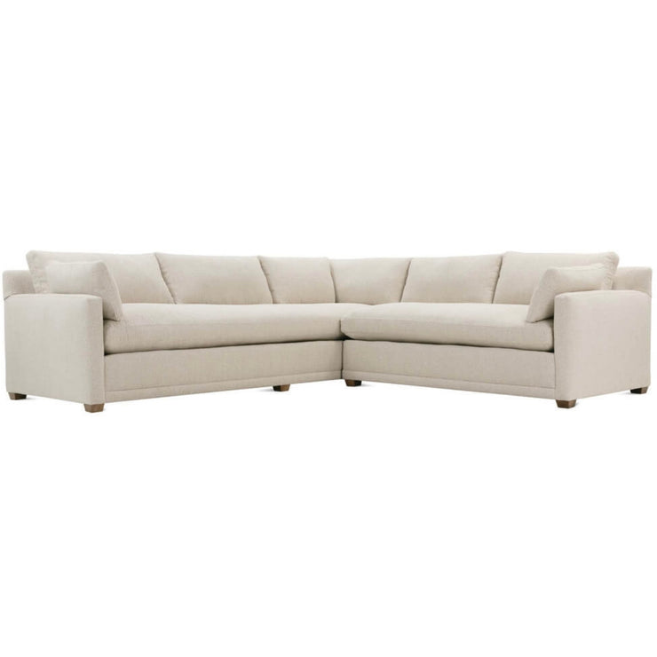 Rowe Furniture Sylvie Sand Boucle Bench Seat Sectional Sofa ~ Express Collection